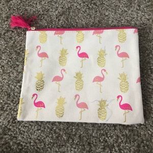 Canvas flamingo and pineapple bag